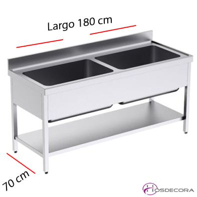 Fregadero con doble cubeta de gran capacidad para cocinas FBG2E718