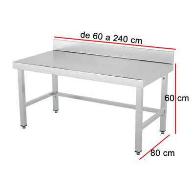 Mesa baja con peto Fondo 80 cm - de 60 a 240 cm IDM8806D