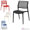 Silla de terraza apilable cómoda en polipropileno MIJAS