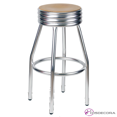 Taburete Barra con Asiento en Madera - VERA