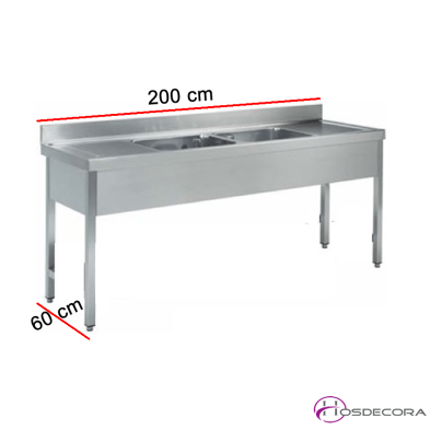 Fregadero doble con escurridor en ambos lados