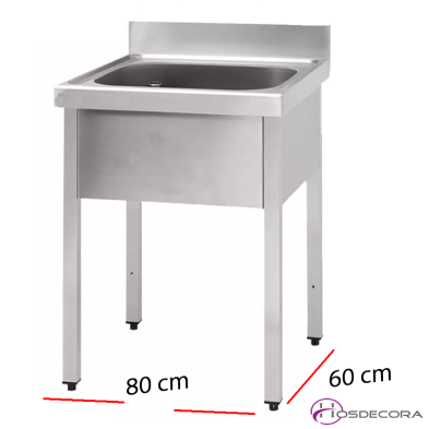 Fregadero de 1 Cuba Soldado Fondo 60 cm 66-IDL08060