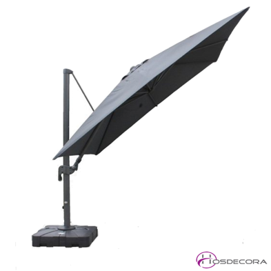 Parasol con luz y base incluidas. DELUXE