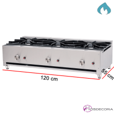 Cocina a Gas 3 Fuegos 24 Kw. Fondo 55 cm 54-CHP-336