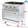 Cocina con horno a Gas 2 Fuegos 26 Kw. Fondo 55 cm 54-CHP-224H