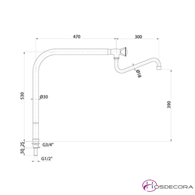 Grifo columna 1 agua 50-GBCL70E