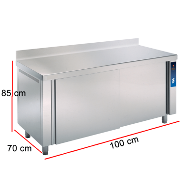 Mesa caliente mural inox fondo 70 cm