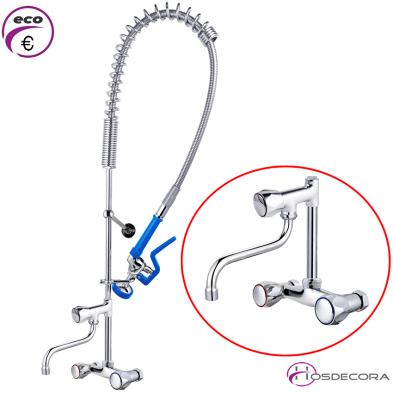 Grifo de ducha dos aguas de pared con caño 50-GDP2CS1