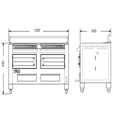 Barbacoas de carbón acanalada BBQ-M150