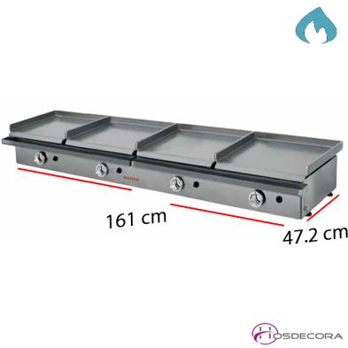 Plancha a Gas Acero Laminado 12,8 kW -6 mm 39-PG40X4