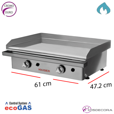 Plancha a Gas de asar CROMO 5.7 Kw- 10 mm. 39-PKR602