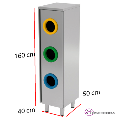 Armario para recliclaje con tres departamentos IDA22316