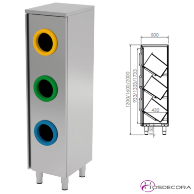 Armario Reciclaje de Pie 2 Aros 40x50 cm 66-IDA22312