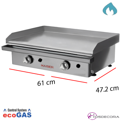 Plancha de cocina a gas con paca 10 mm. espesor EGR60