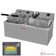 Freidora Eléctrica DOBLE 6 Cestas 10+10-12+12 L 9Kw. 39-F12/106X2 2