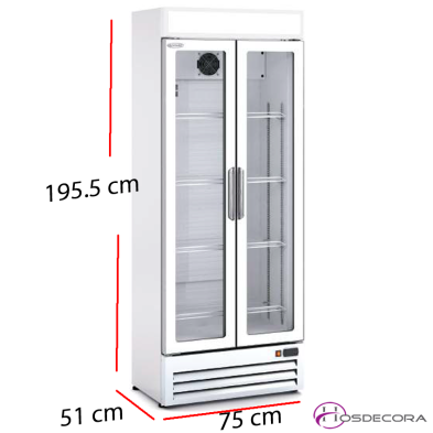 Nevera Exposicion 1Puerta Cristal 215W. 385L. Display 14-EVRV-750-C