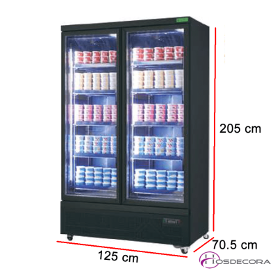 Frigorífico doble puerta cristal 1200L 84-SBLG-1250-2M