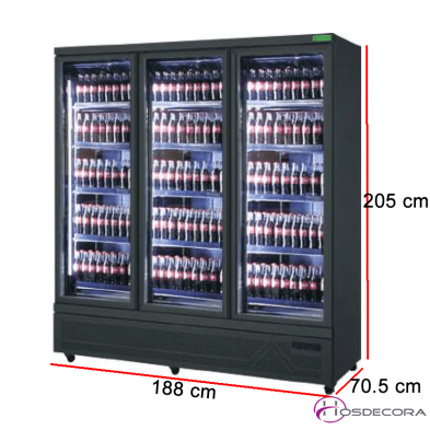 Frigorífico 3 puertas cristal 1600L 84-SBLG-1880-3M