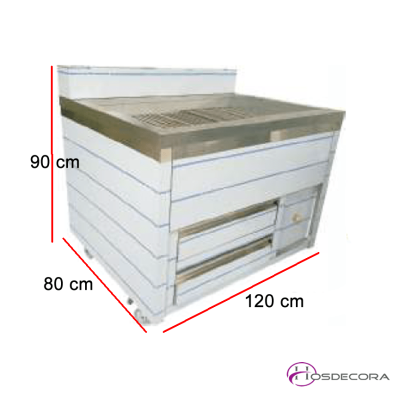 Barbacoa al carbón con mueble 84-SMBC-1200-F