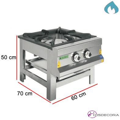 Fogón industrial 14Kw fondo 70 cm 84-YOG-670-CE-LB