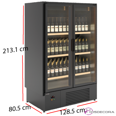 Vinoteca con doble temperaturaPuerta abatible cristal EFIW-2R