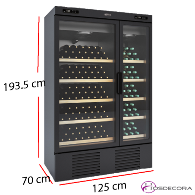 Vinoteca con dos compartimentos independientes, dos temperaturas a elegir AGMW-125