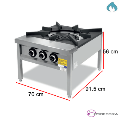 Paellero hostelería gas 3 quemadores 31 kW