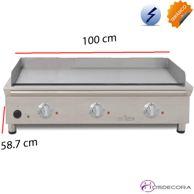 Frytop eléctrico rectificado 15mm - 11.7 Kw 11-100FRYERN