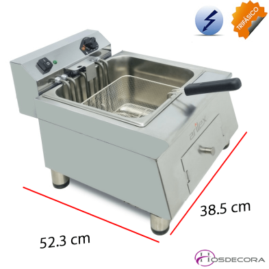 Freidora eléctrica de 12 litros Trifásica de 7,5kw