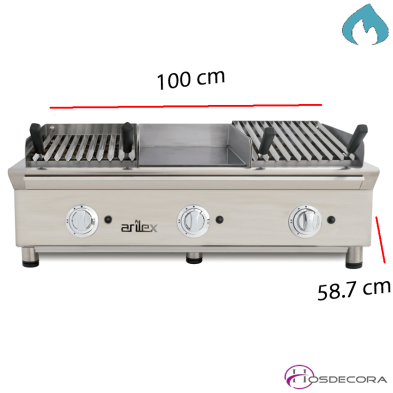 Mueble con plancha y barbacoa gas 17.4 kw 11-3MB+