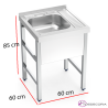 Fregadero con Soporte 60x60 Cuba+Escurridor 06-054884