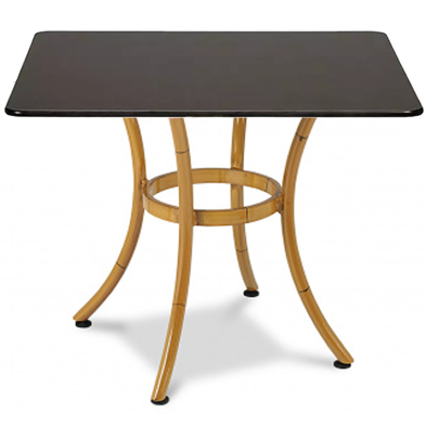 Mesa de cafetería cuadrada color caña y sobre compacto. PLAN