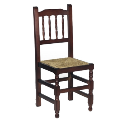 Silla para bar de madera cona asiento enea 29 CASTELA