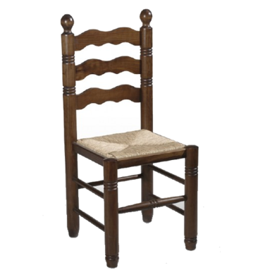 Silla de bar en madera cona asiento enea 29 TIKA