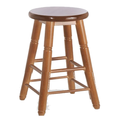 Taburete Bajo Redondo Asiento Madera -29 COLON