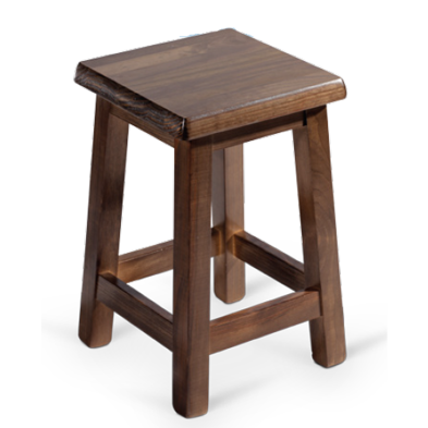 Taburete Bajo Cuadrado Asiento Madera -29 BROZAS