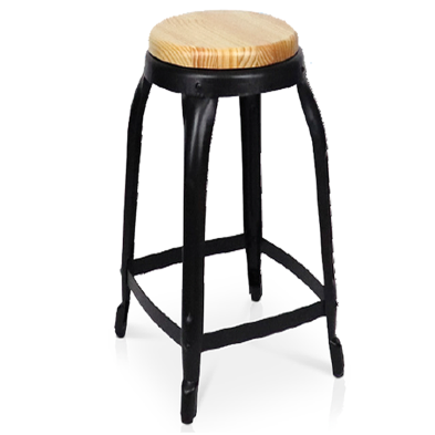 Taburete Alto asiento madera. 29-ALMUDEVAR