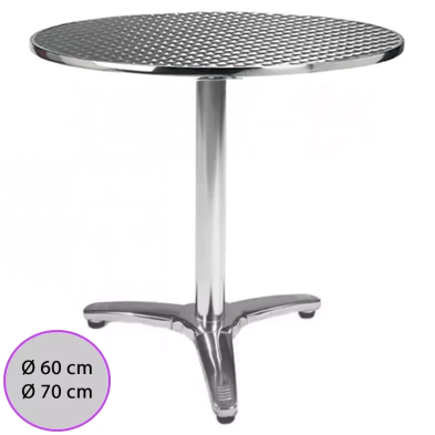 Mesas redondas baratas con tablero inox para bar