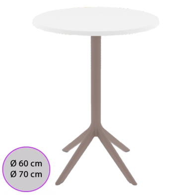 Mesa ALTA de Terraza Tablero Werzalit Redondo 29-DIZ H