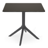 Mesa cuadrada de terraza de bar con pie central. 29-DIZ