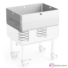 Carro contenedor inox con fondo elevable y desagüe 06-076026