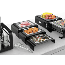 Expositor de bandejas neutras en tres niveles de altura. 06-488812+