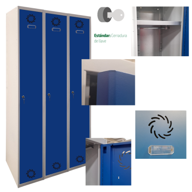 Taquillas de 3 cuerpos fabricada en acero laminado 96-ECOV-25/3