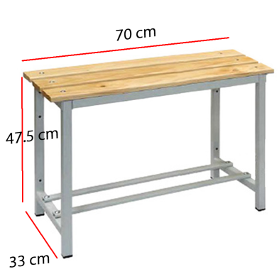 Banco Vestuarios 70 cm Asiento Pino Barnizado 96- BANC-MINI