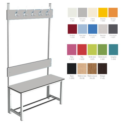 Banco con 5 Perchas para Vestuarios- 96-BANC-2-1000 FEN