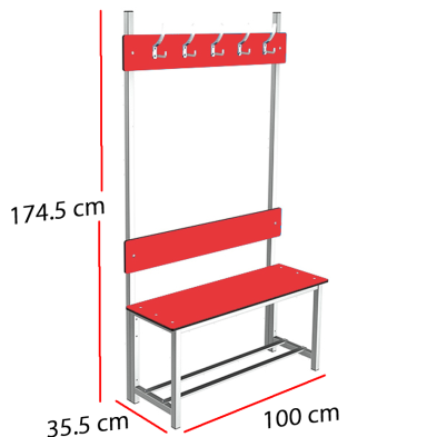 Banco con 5 Perchas para Vestuarios- 96-BANC-2-1000 FEN