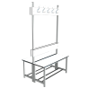 Banco con asiento a doble cara para vestuarios 96-BBANC-2-1000-FEN-DC