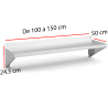 Repisa Mural en Inox Fondo 50cm. De 100 a 150cm. 06-011414+
