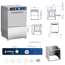 Lavavasos Cesta 40x40 cm Altura Puerta 27 cm 3.1 Kw. 50-AV2100