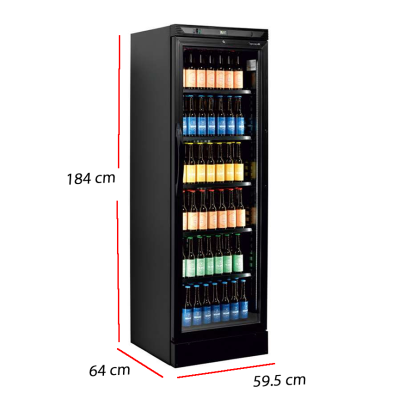 Armario frio para bebidas con puerta cristal. 47-CEV425-I Bl